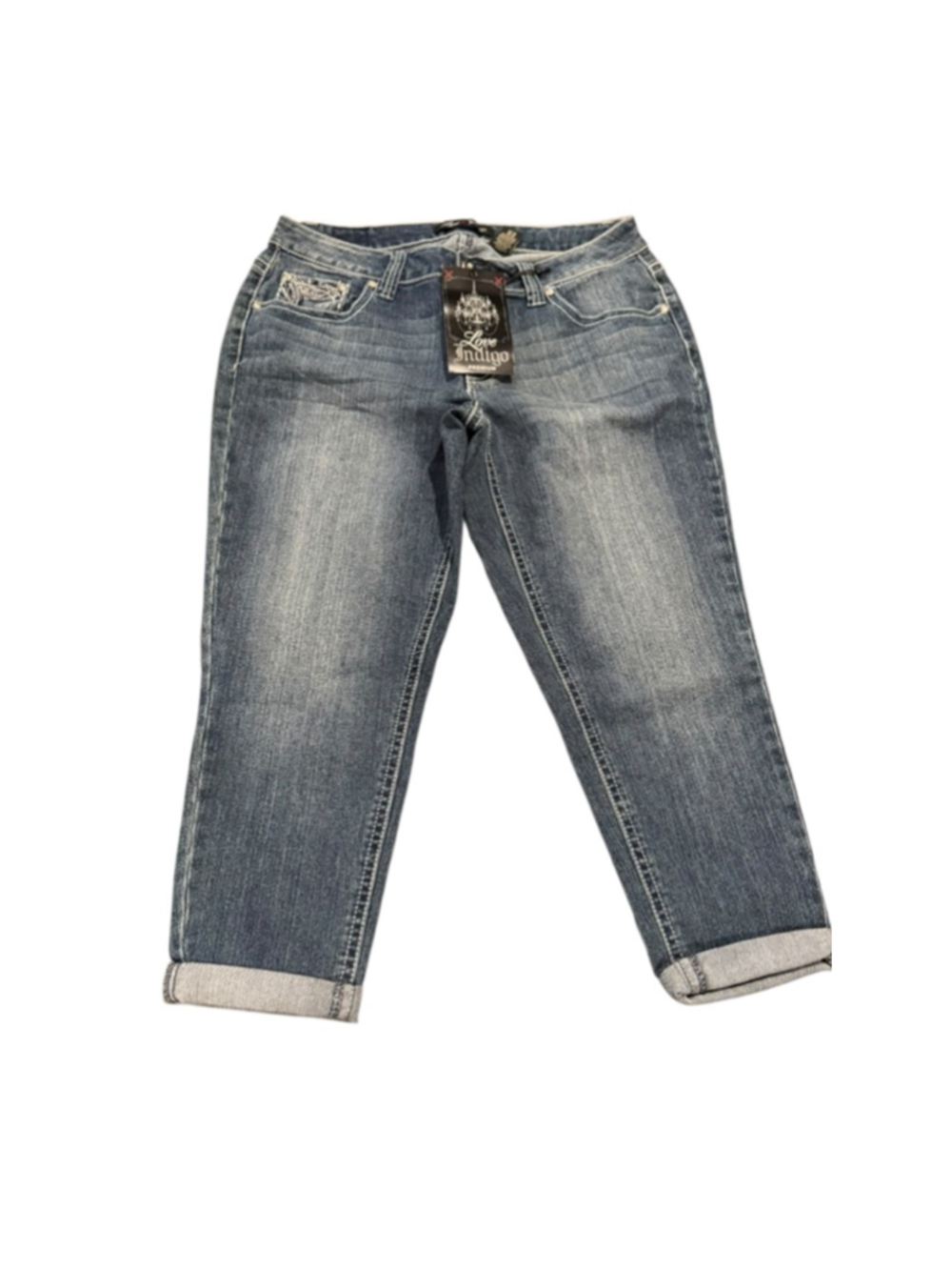 Women's Love Indigo Blue Ankle & Cropped Jeans Size 14